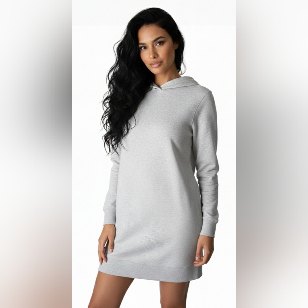 NWT Fabletics April Hooded Gray Long Sleeve Dress Size S